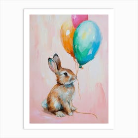 Cute Rabbit 2 With Balloon Art Print