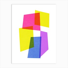 Modern Vibrant Colorful Minimalist Geometric Shapes Art Print
