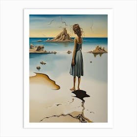 Girl On The Beach Print Art Print