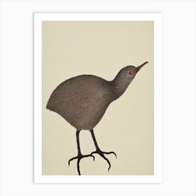 Kiwi Illustration Bird Art Print