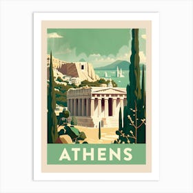 Athens Vintage Travel Poster Art Print