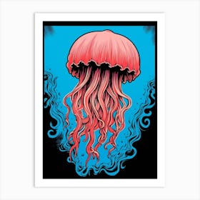 Lions Mane Jellyfish Pop Art 2 Art Print