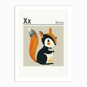 Animals Alphabet Xerus 1 Art Print