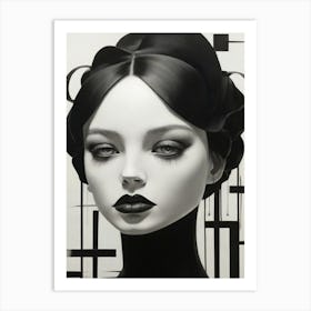 Black And White Portrait Of A Woman Art Print