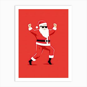 Santa Claus Dancing, Christmas print Art Print