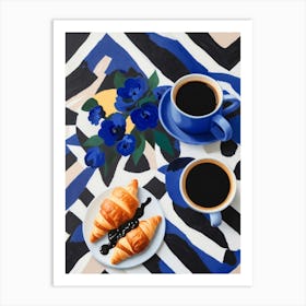 Coffee And Croissants Art Print