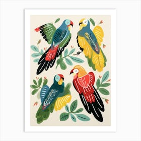 Folk Style Bird Painting Macaw 1 Art Print