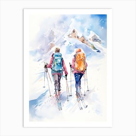 Chamonix Mont Blanc   France, Ski Resort Illustration 5 Art Print