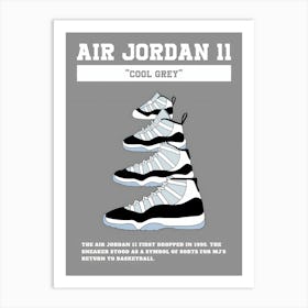 Nike Air Jordan 11 Cool Grey Art Print