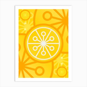 Geometric Abstract Glyph in Happy Yellow and Orange n.0048 Art Print