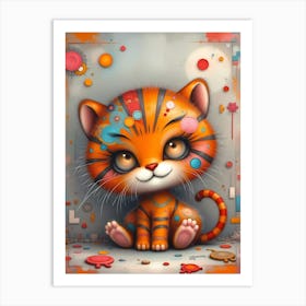 Tiggerella : A Cute Tiger Girl Artwork For Kids Art Print