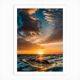 Sunset Over The Ocean-Reimagined 2 Art Print