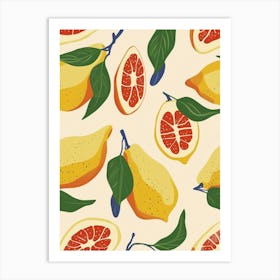 Citrus Fruit Abstract Illustration 1 Art Print