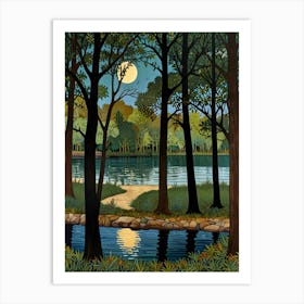 William Morris Moonlight In The Woods 30 Art Print