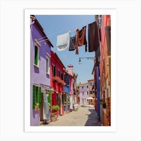 Laundry In Colorful Street, Italy Art Print