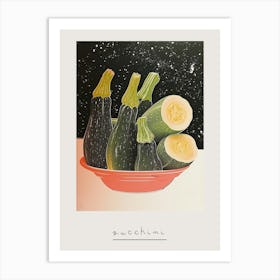 Art Deco Zucchini In A Bowl Poster Art Print