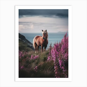 Horse Standing On A Hill Art Print