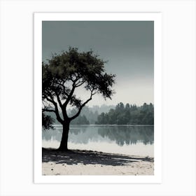 Lone Tree By The Lake Art Print