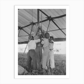 Tightening Ropes In Raising Circus Tent, Lasses White Traveling Show, Sikeston, Missouri By Russell Lee Art Print