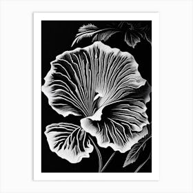 Pansy Leaf Linocut 1 Art Print
