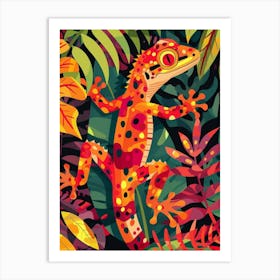 Satanic Leaf Tailed Gecko Abstract Modern Illustration 3 Art Print