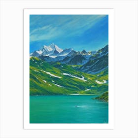 Gran Paradiso National Park Italy Blue Oil Painting 2  Art Print