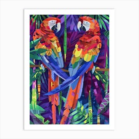 Parrots In The Jungle Art Print