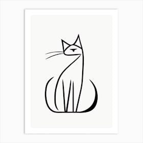 Cat One Line Art 1 Art Print