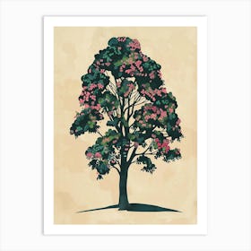 Linden Tree Colourful Illustration 2 Art Print