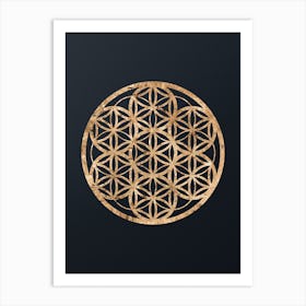 Abstract Geometric Gold Glyph on Dark Teal n.0331 Art Print