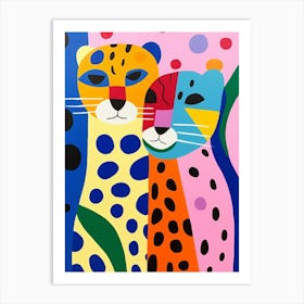 Colourful Kids Animal Art Jaguar 2 Art Print