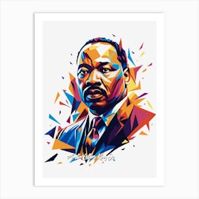 Martin Luther King Jr 01 Portrait WPAP Pop Art Art Print