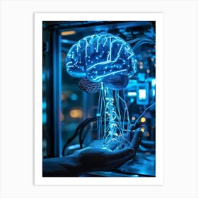 Electronic Brainstorm Of Neural Network Intertwining With The Structure Of Cyber Brain Innovative C (5) Art Print