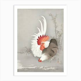 Rooster And Chicken (1900 1930), Ohara Koson Art Print