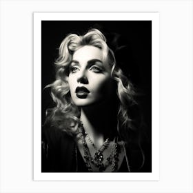 Black And White Photograph Of Madonna Art Print