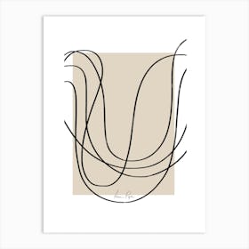Abstract Waves On Beige Art Print