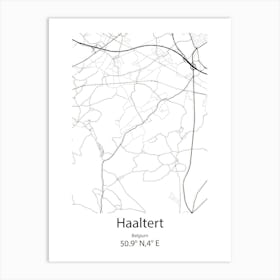 Haaltert,Belgium Minimalist Map Art Print