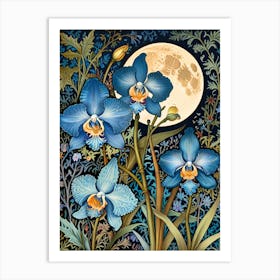 William Morris Blue Orchids Art Print