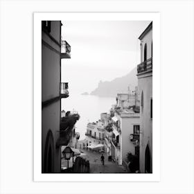 Amalfi Italy Mediterranean Black And White Photography Analogue 1 Art Print