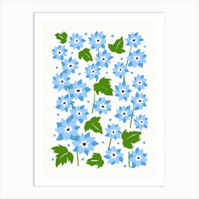 Blue Flowers Art Print