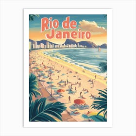 Aihrgdesign A Classic 1960s Travel Poster For Rio De Janeiro 2 Art Print