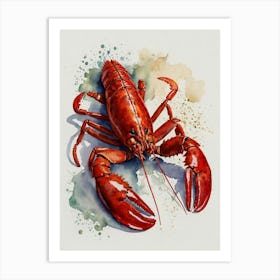 Lobster Watercolor Painting Art Print