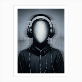 Headphone Head 1 Art Print