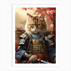 Samurai Cat 2 Art Print