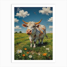 Cow In A Field 3 Art Print