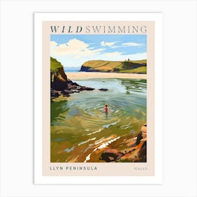Wild Swimming At Llyn Peninsula Wales 2 Poster Art Print