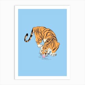 Tiger By The River Art Print