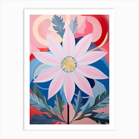 Edelweiss 1 Hilma Af Klint Inspired Pastel Flower Painting Art Print