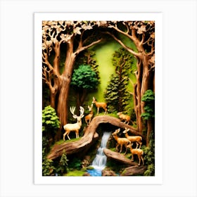 Deer In The Forest 1 Art Print