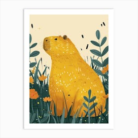 Yellow Capybara 1 Art Print